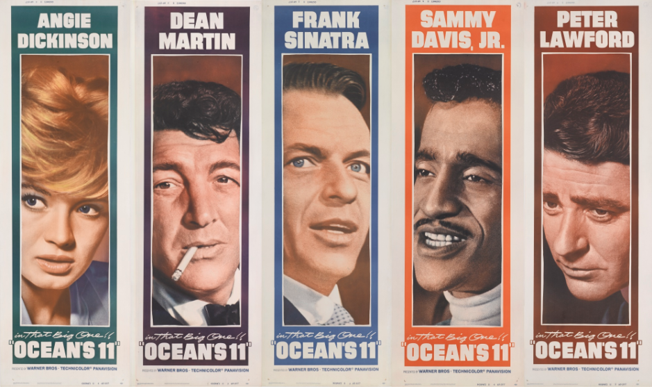 'Ocean's 11' sæt af 5 dørpaneler film retro plakater (1960)