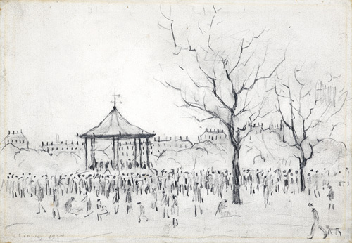 black & White sketch by LS Lowry 