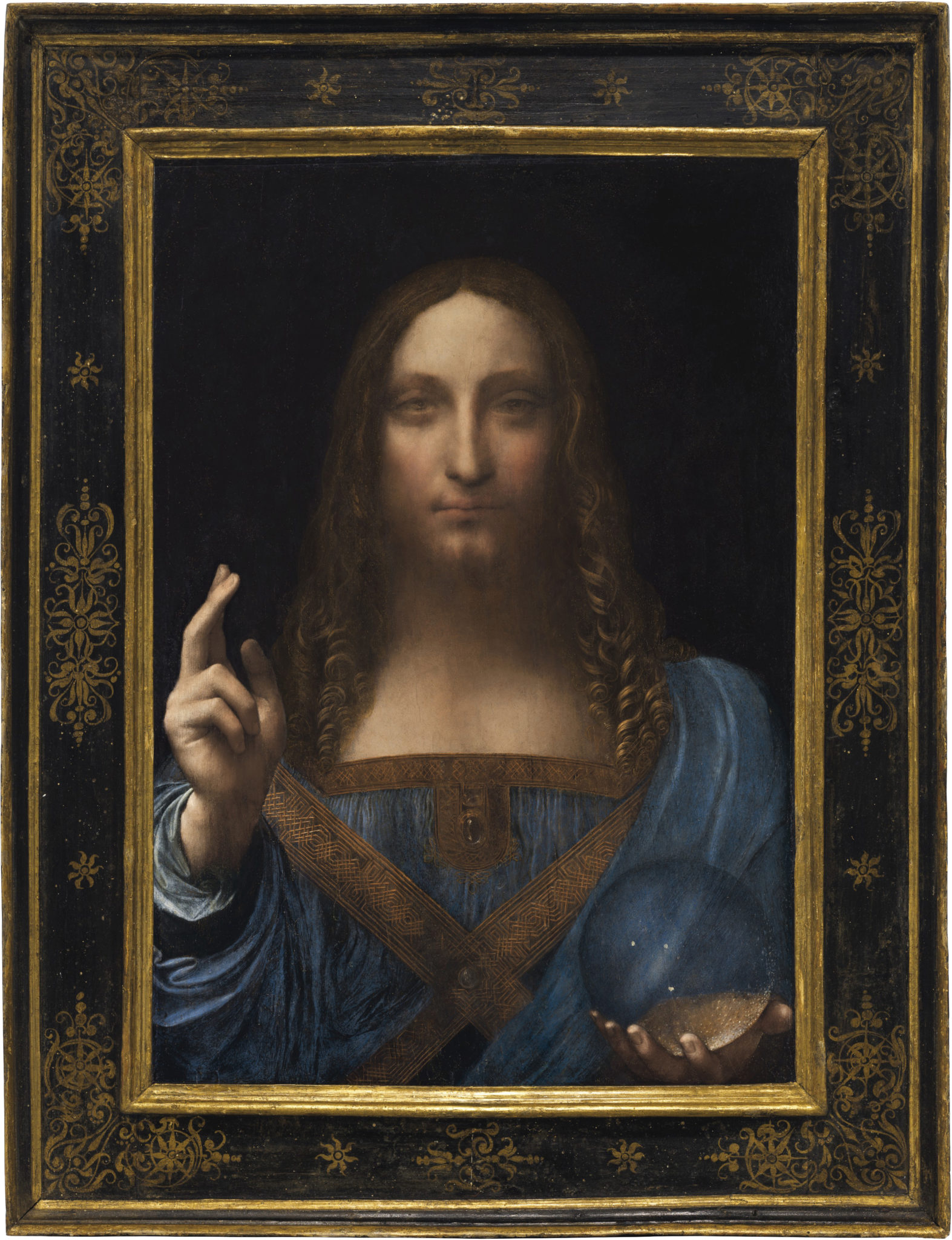 The Salvator Mundi eftir Leonardo Da Vinci, dýrasta málverk allra tíma - lýsing um að meta og meta myndlist fyrir veðsölu.