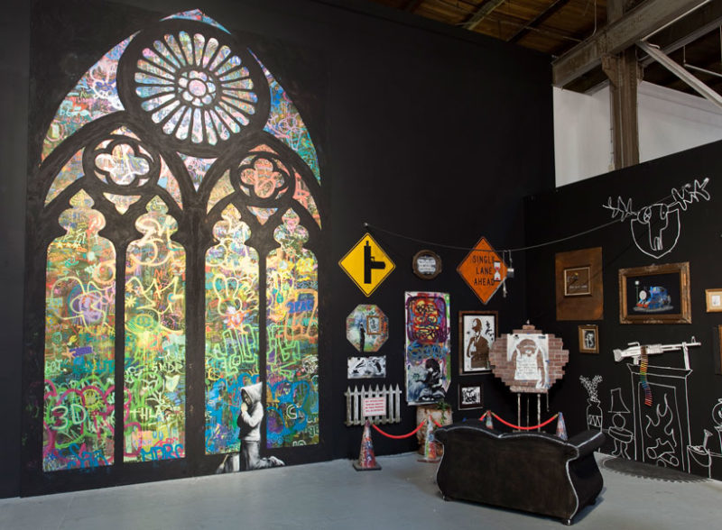 Banksy’s monumental stained glass window – Forgive us our trespassing