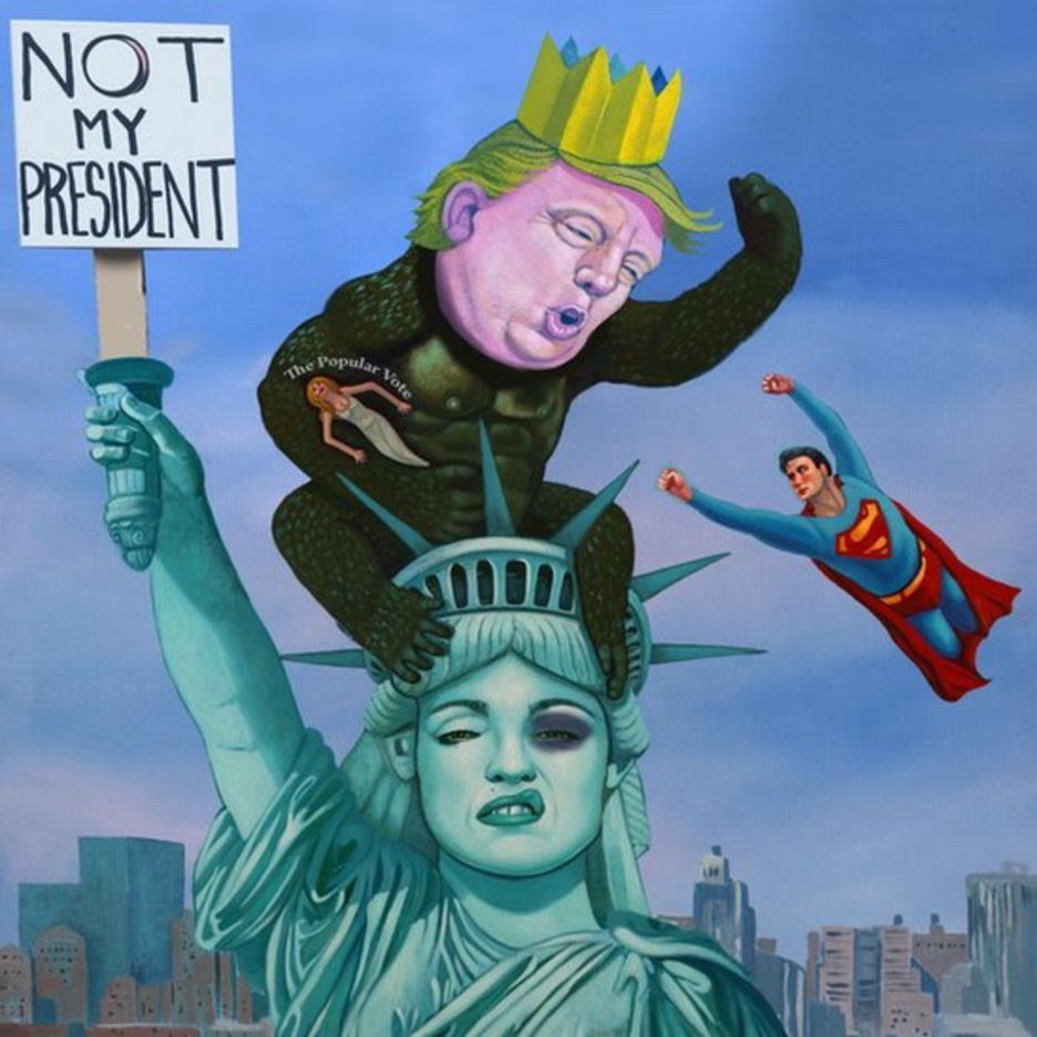 Politisk målning av Trump understryker konstens betydelse för utformningen av politiska åsikter