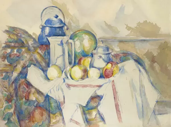 nature morte avec pot au lait melon et sucrier de cezanne  