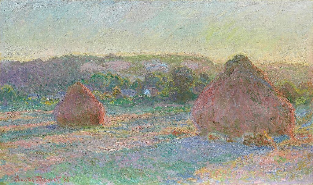 Claude monet Haystacks - one of the most valuable impressionist paintings ever sold on auction as of 2022 -2023