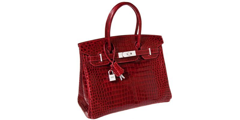 Rouge H Porosus Crocodile Handbag sold for one of the highest handbag prices worldwide