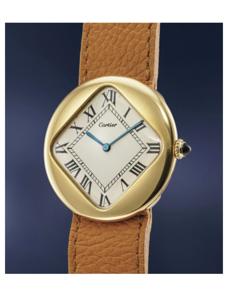 drahé hodinky Cartier Peeble prodané v aukci v Ženevě