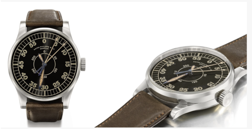 Patek Phillipe Aviator Prototype- Jeden z najdroższych zegarków Patek Philippe na świecie, sprzedany w 2022 roku.