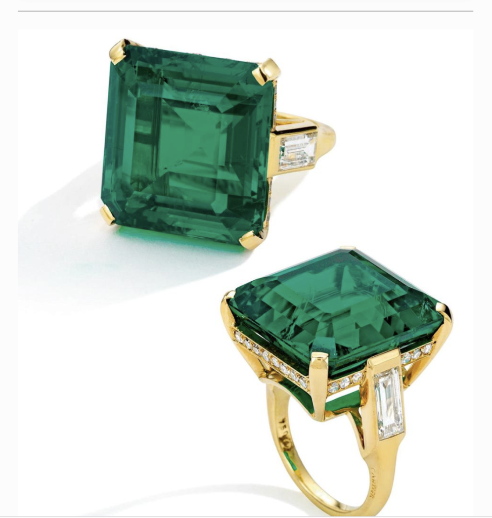 Emerald and Diamond Ring by Cartier - one of the priciest diamond rings ever sold by Cartier worldwide