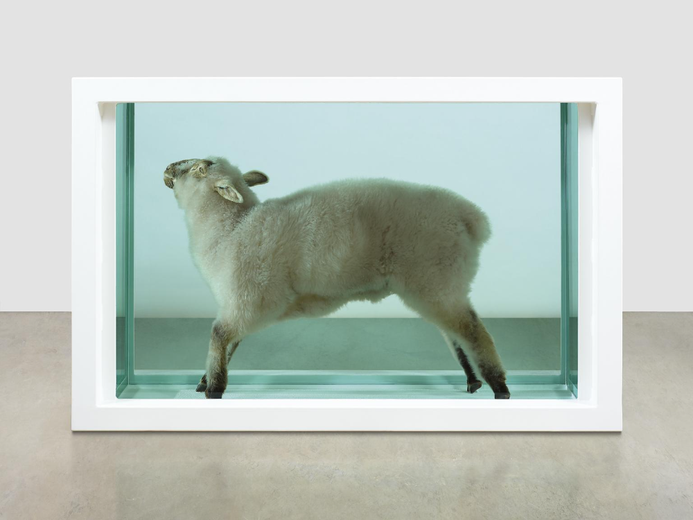 AWAY FROM THE FLOCK eftir Damien Hirst