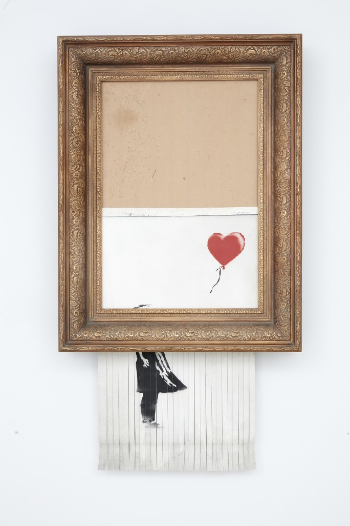 Latest Banksy Artwork 'Love is in the Bin' Created Live at Auction