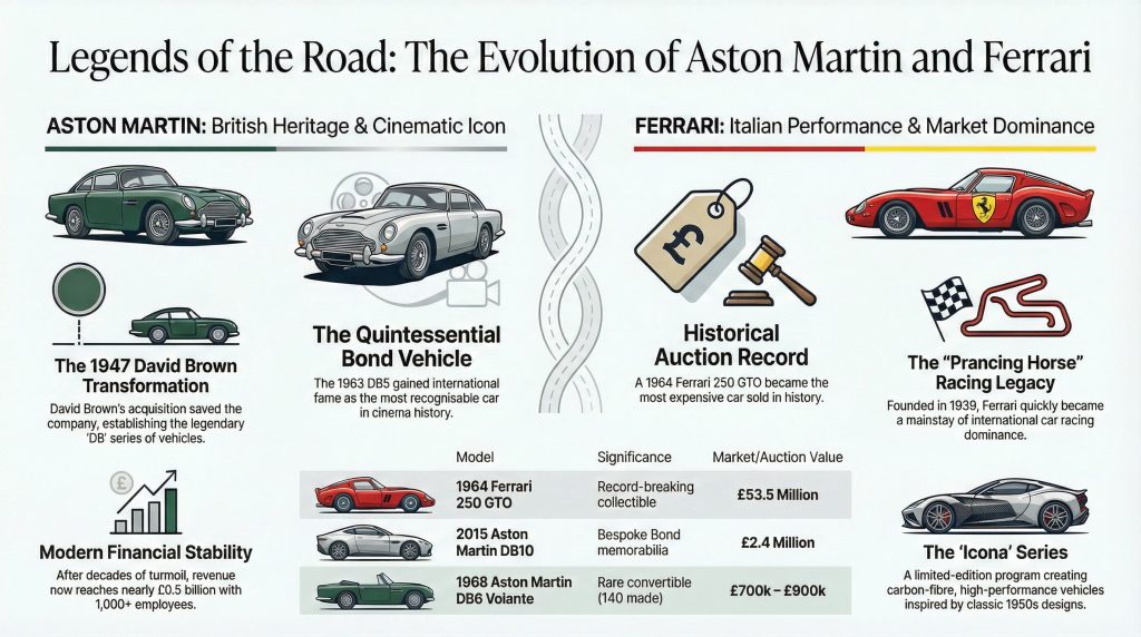 Aston Martin & Ferrari - Evolution and History