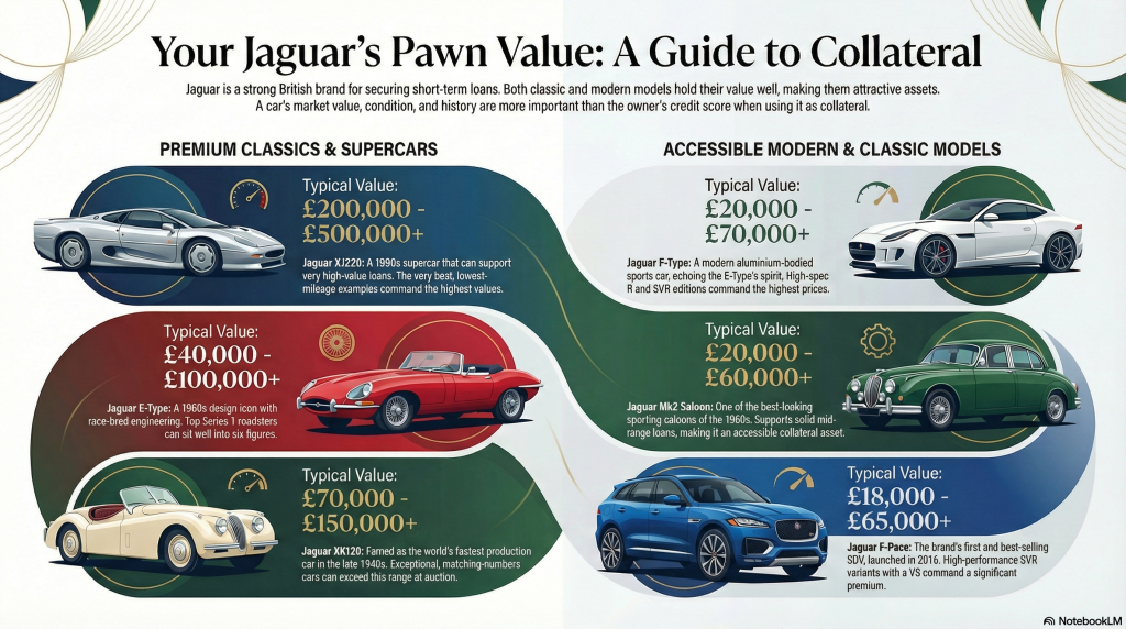 Guide to Pawning Your Jaguar car + top models you can loan on